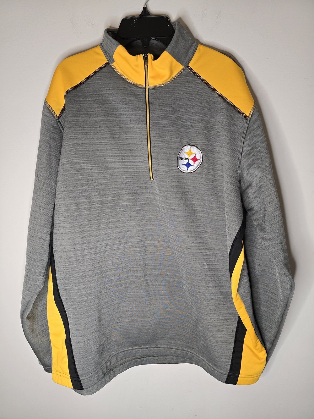 NFL Steelers Gray & Yellow Quarter-Zip Pullover Sweatshirt